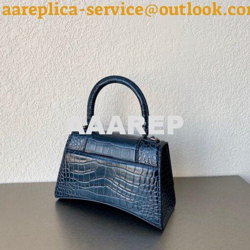 Replica Balenciaga Hourglass Top Handle Bag In Shiny Crocodile Embosse 8