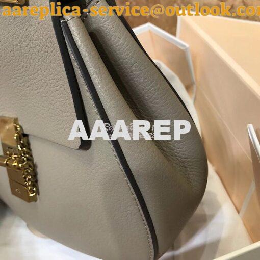 Replica Chloe Drew Shoulder Bag in Grained Lambskin Grey 7