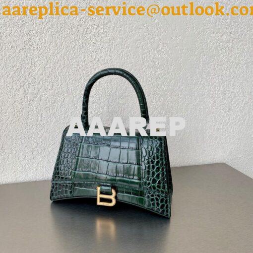 Replica Balenciaga Hourglass Top Handle Bag In Shiny Crocodile Embosse 10