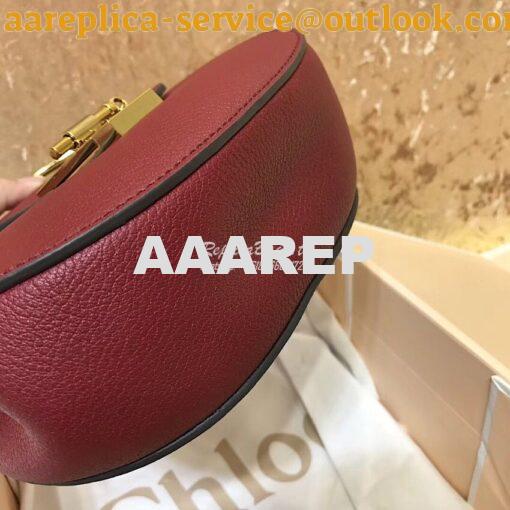 Replica Chloe Drew Shoulder Bag in Grained Lambskin Wine 6