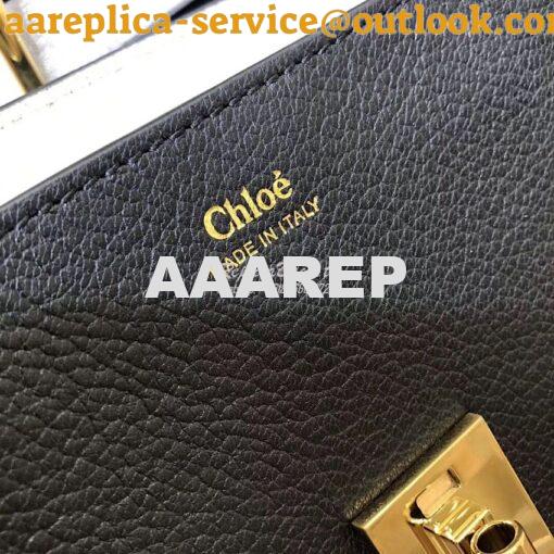 Replica Chloe Drew Shoulder Bag in Grained Lambskin Black 3