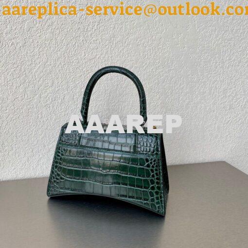 Replica Balenciaga Hourglass Top Handle Bag In Shiny Crocodile Embosse 11