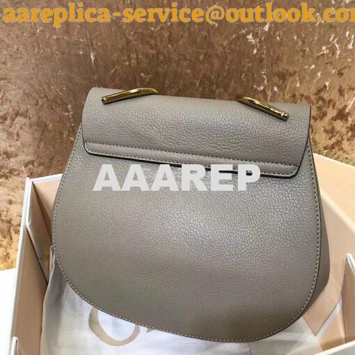 Replica Chloe Drew Shoulder Bag in Grained Lambskin Grey 9