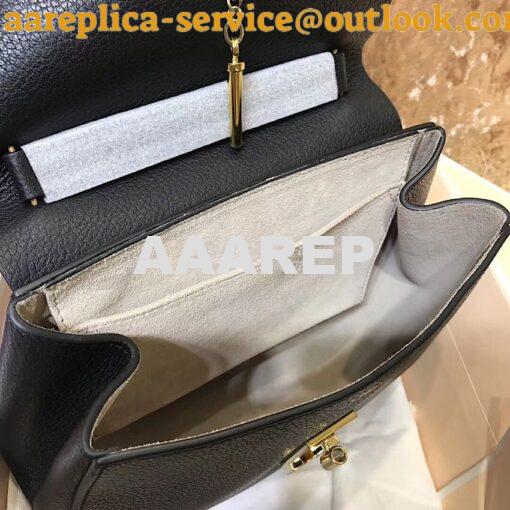 Replica Chloe Drew Shoulder Bag in Grained Lambskin Black 5