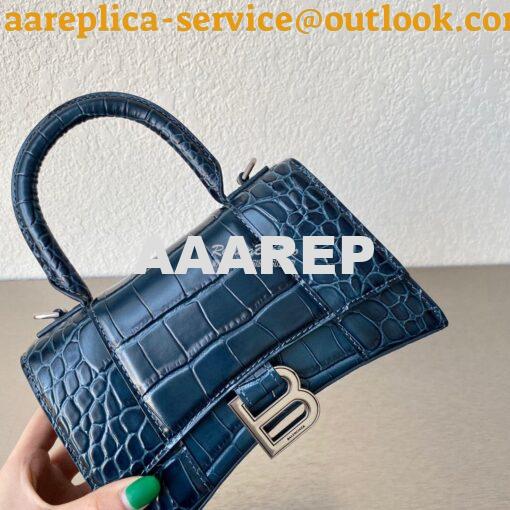 Replica Balenciaga Hourglass Top Handle Bag In Shiny Crocodile Embosse 11