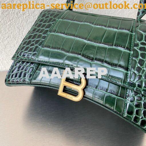 Replica Balenciaga Hourglass Top Handle Bag In Shiny Crocodile Embosse 13