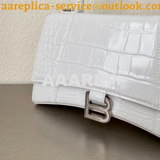 Replica Balenciaga Hourglass Top Handle Bag In Shiny Crocodile Embosse 10