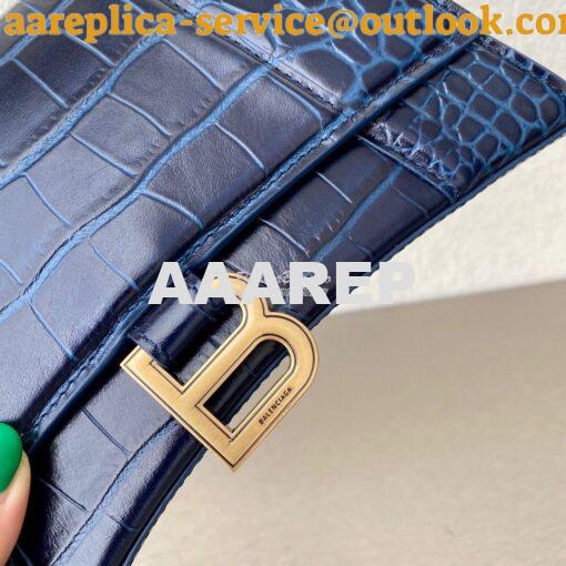 Replica Balenciaga Hourglass Top Handle Bag In Shiny Crocodile Embosse 11