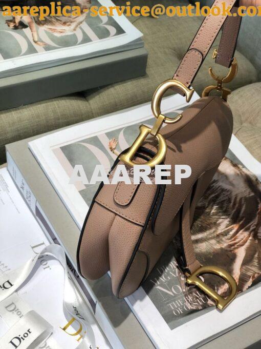 Replica Dior Saddle Bag in Grained Calfskin Nude Pink 17