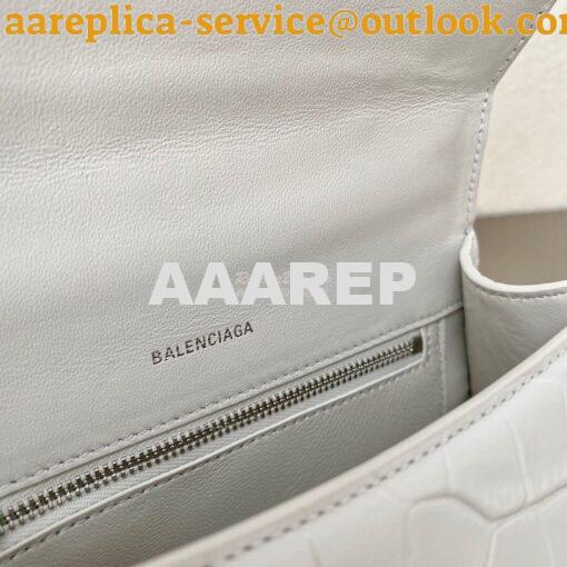 Replica Balenciaga Hourglass Top Handle Bag In Shiny Crocodile Embosse 12