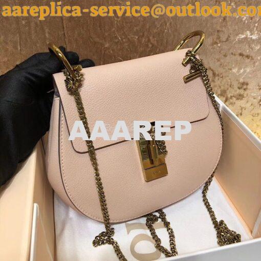 Replica Chloe Drew Shoulder Bag in Grained Lambskin Pink