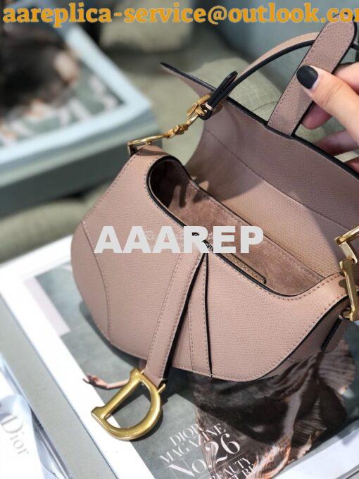 Replica Dior Saddle Bag in Grained Calfskin Nude Pink 19