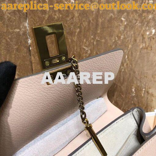 Replica Chloe Drew Shoulder Bag in Grained Lambskin Pink 5