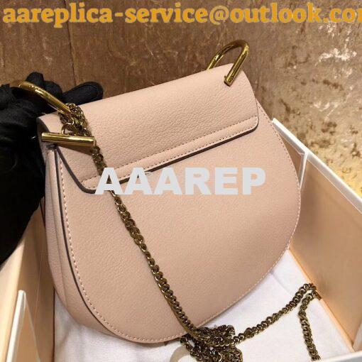 Replica Chloe Drew Shoulder Bag in Grained Lambskin Pink 9