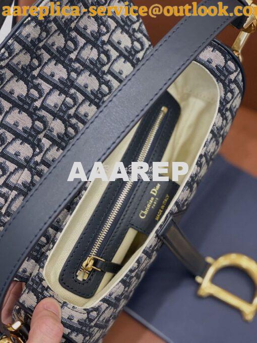 Replica Dior Saddle Bag in Oblique Jacquard Canvas Blue 11