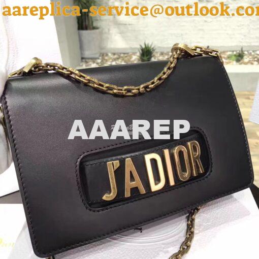 Replica Dior J'ADIOR Flap Bag With Chain in Calfskin Black