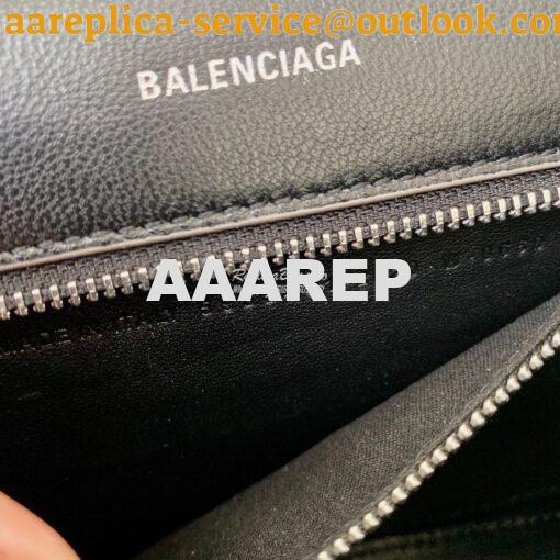 Replica Balenciaga Hourglass Top Handle Bag In Silver Varnished Metall 12