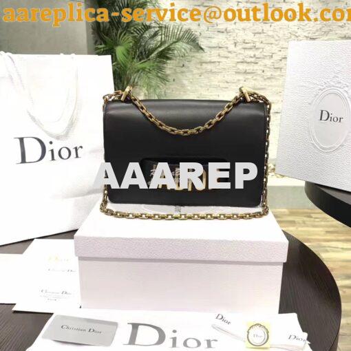 Replica Dior J'ADIOR Flap Bag With Chain in Calfskin Black 2