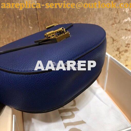 Replica Chloe Drew Shoulder Bag in Grained Lambskin Blue 8