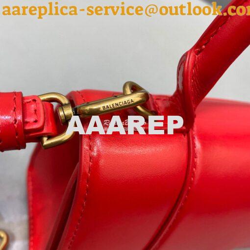 Replica Balenciaga Hourglass Top Handle Bag In Red Shiny Box Calfskin 4