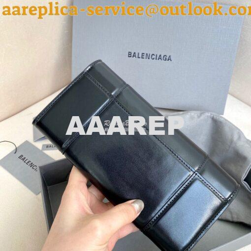 Replica Balenciaga Hourglass Continental Wallet On Strap 6001881 Black 9