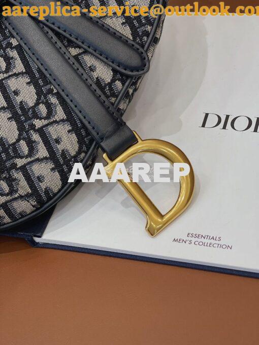 Replica Dior Saddle Bag in Oblique Jacquard Canvas Blue 17