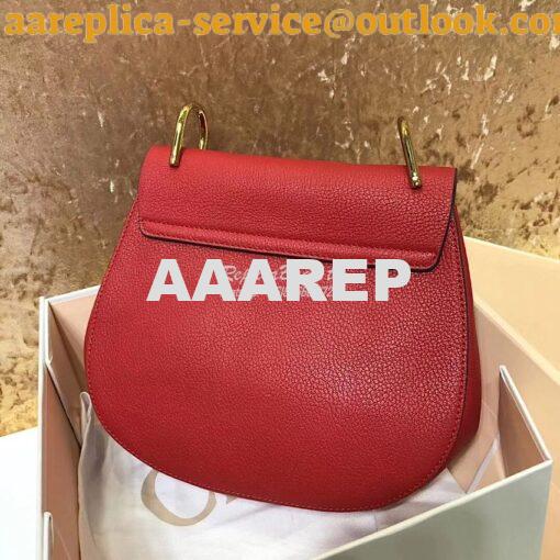 Replica Chloe Drew Shoulder Bag in Grained Lambskin Red 8