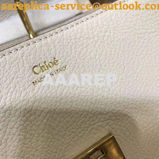 Replica Chloe Drew Shoulder Bag in Grained Lambskin White 3