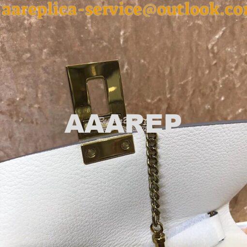 Replica Chloe Drew Shoulder Bag in Grained Lambskin White 4