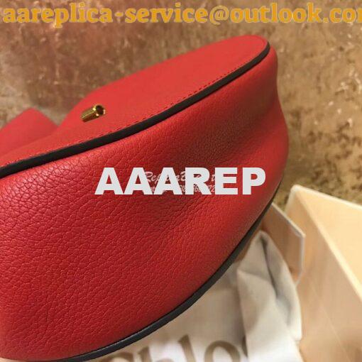 Replica Chloe Drew Shoulder Bag in Grained Lambskin Red 9