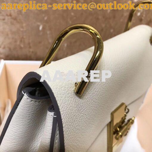 Replica Chloe Drew Shoulder Bag in Grained Lambskin White 5