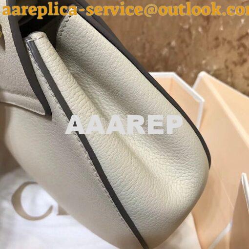 Replica Chloe Drew Shoulder Bag in Grained Lambskin White 6