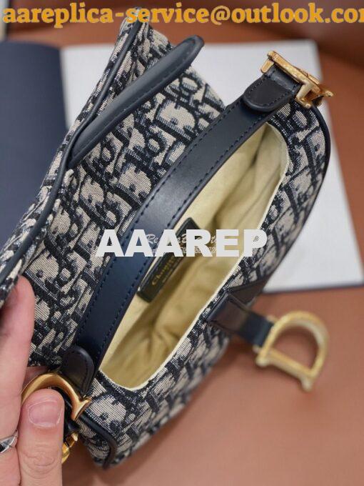 Replica Dior Saddle Bag in Oblique Jacquard Canvas Blue 21