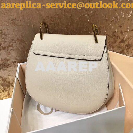 Replica Chloe Drew Shoulder Bag in Grained Lambskin White 8