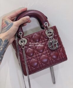 Replica Dior Lady Dior in Wine Lambskin