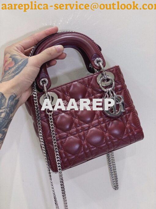 Replica Dior Lady Dior in Wine Lambskin