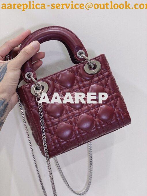 Replica Dior Lady Dior in Wine Lambskin 5