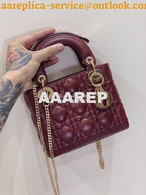 Replica Dior Lady Dior in Wine Lambskin 6