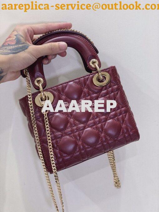 Replica Dior Lady Dior in Wine Lambskin 7