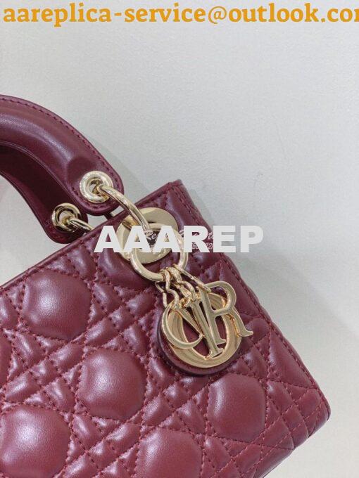 Replica Dior Lady Dior in Wine Lambskin 8