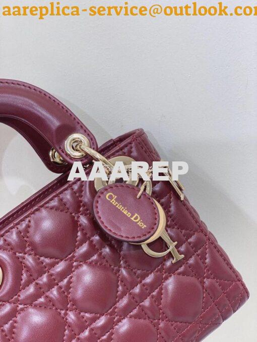 Replica Dior Lady Dior in Wine Lambskin 9