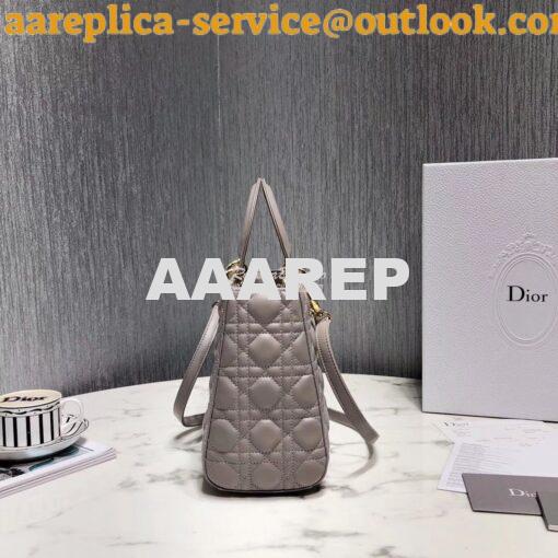 Replica Dior Lady Dior in Grey Lambskin 4