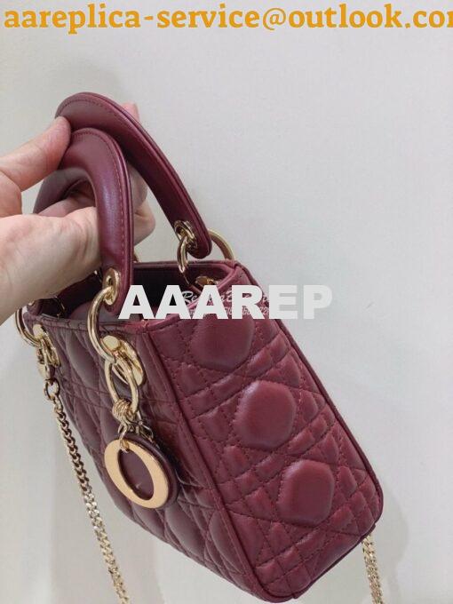 Replica Dior Lady Dior in Wine Lambskin 10