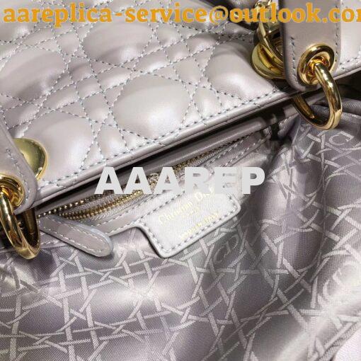 Replica Dior Lady Dior in Grey Lambskin 8