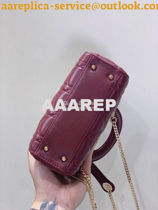 Replica Dior Lady Dior in Wine Lambskin 12