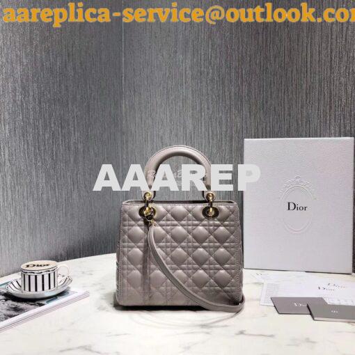 Replica Dior Lady Dior in Grey Lambskin 9