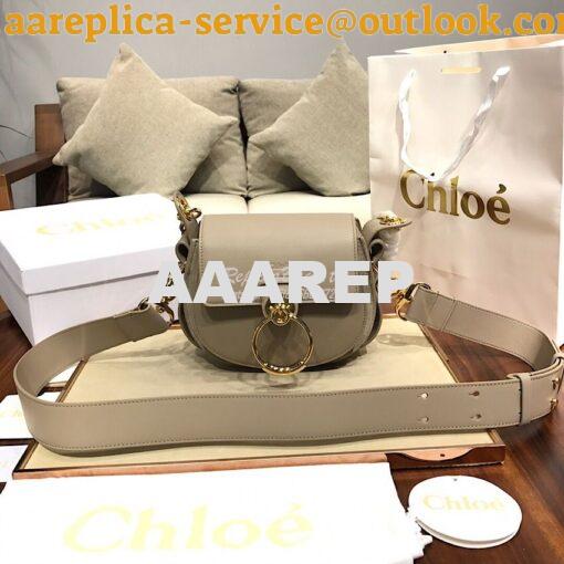 Replica Chloe Tess Bag in Shiny and Suede Leather 3727 Grey