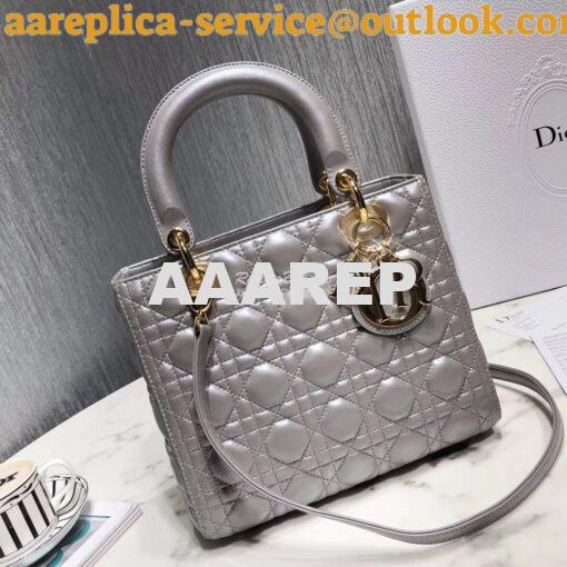 Replica Dior Lady Dior in Grey Lambskin 11