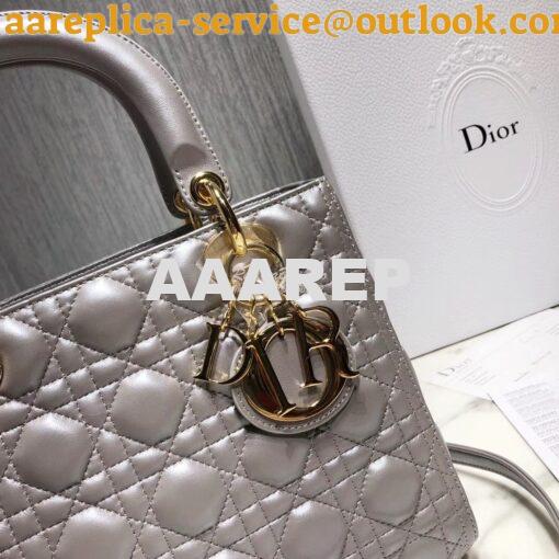 Replica Dior Lady Dior in Grey Lambskin 12