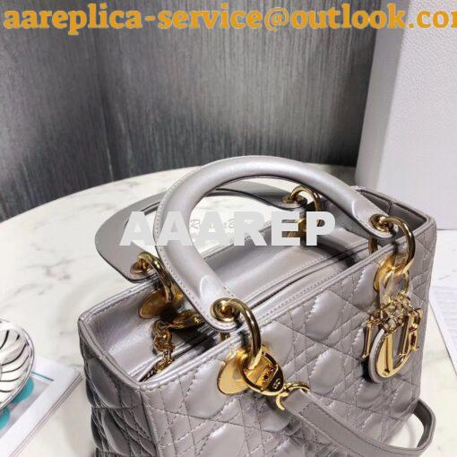 Replica Dior Lady Dior in Grey Lambskin 13